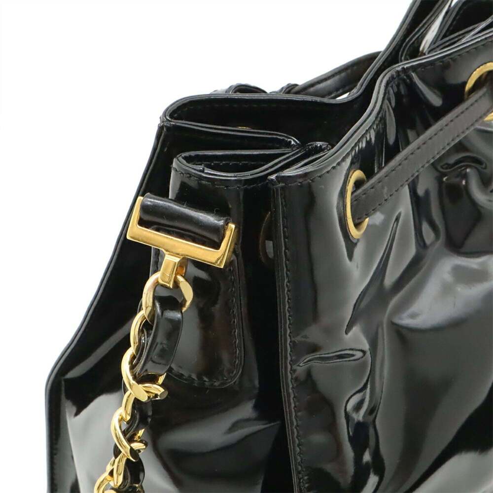 CHANEL Black Leather Logo Shoulder Bag - Picture 5 of 10